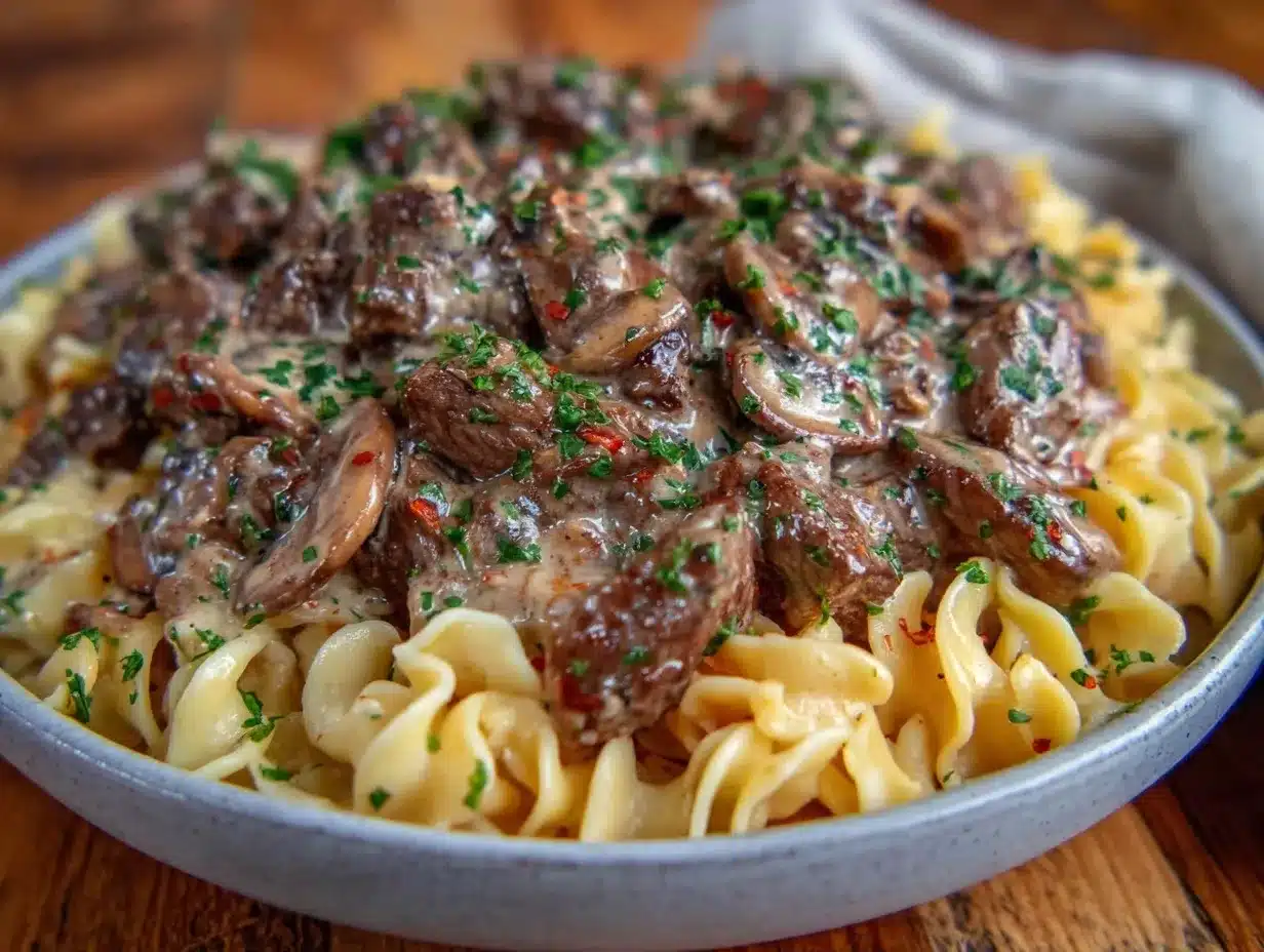 creamy beef stroganoff preparation steps