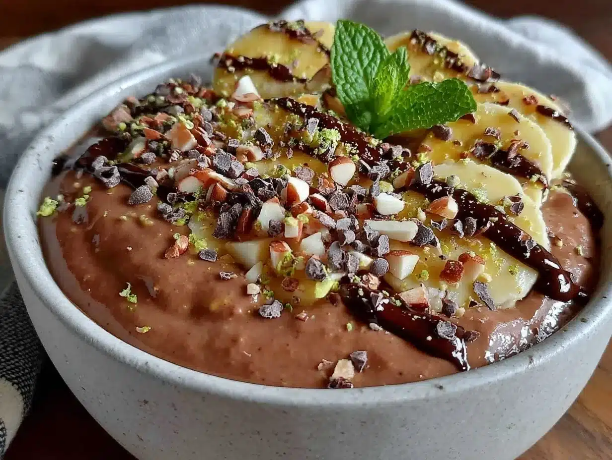 creamy chocolate protein smoothie bowl preparation steps