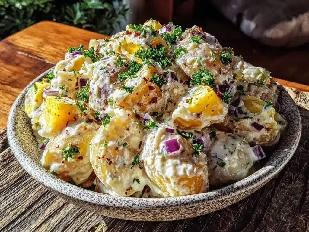 creamy classic potato salad recipe - featured image