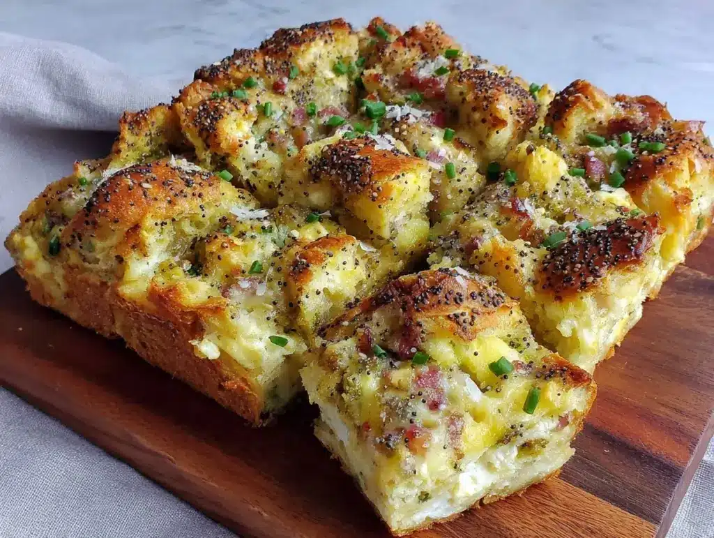 creamy everything bagel breakfast casserole - featured image