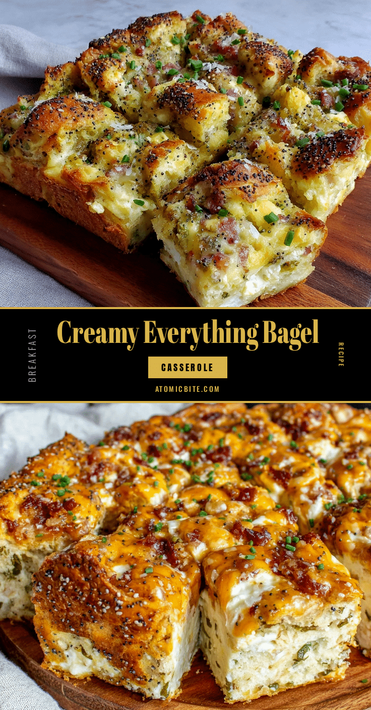 creamy everything bagel breakfast casserole recipe