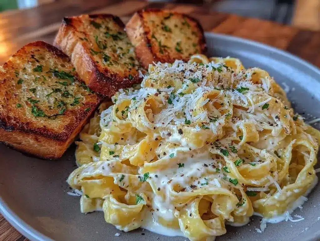creamy fettuccine alfredo - featured image