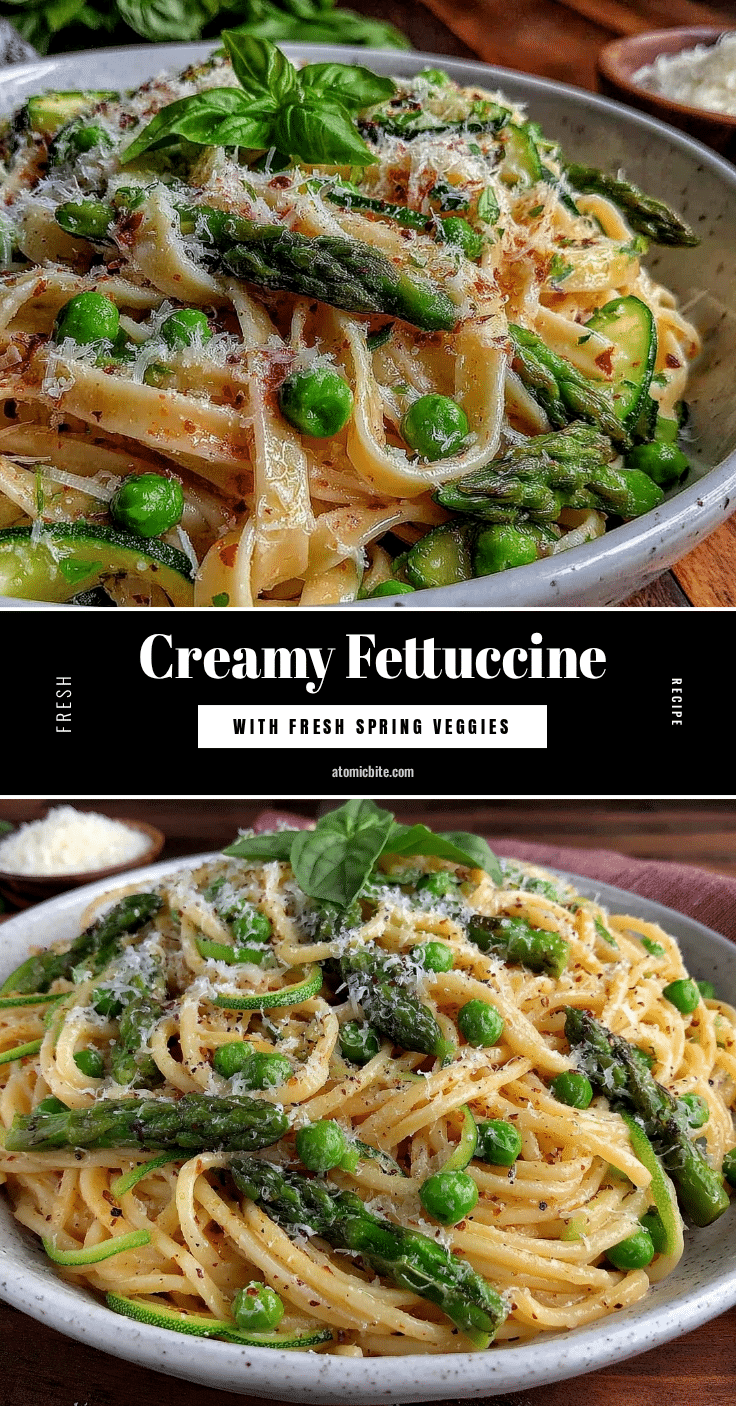 creamy fettuccine with spring vegetables and parmesan recipe
