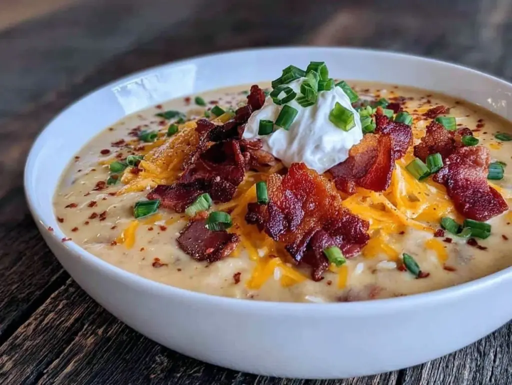 creamy loaded baked potato soup - featured image