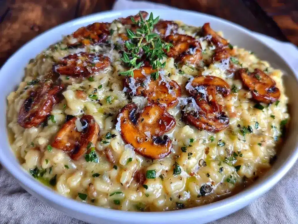 creamy mushroom risotto - featured image