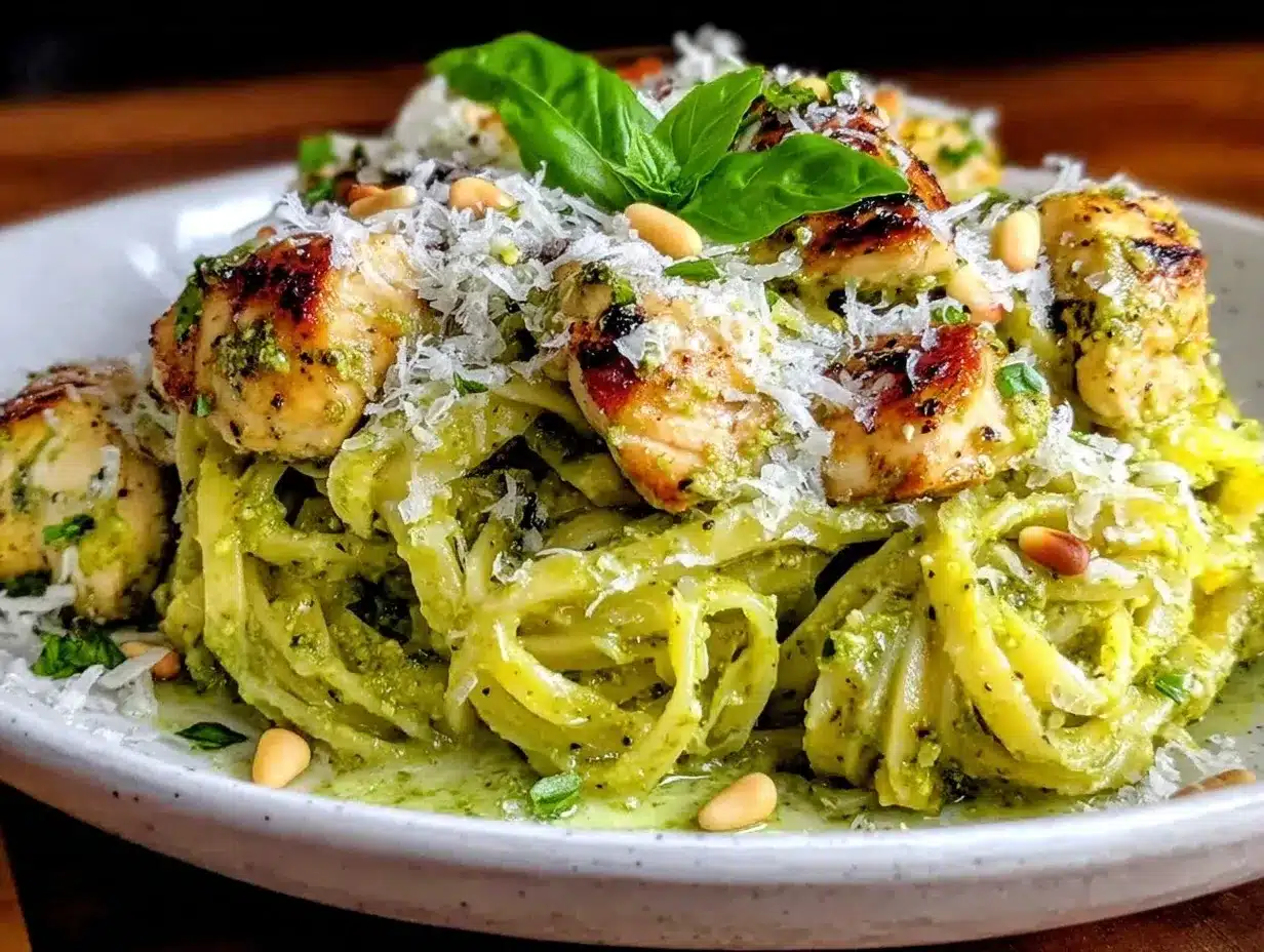 creamy pesto chicken pasta preparation steps