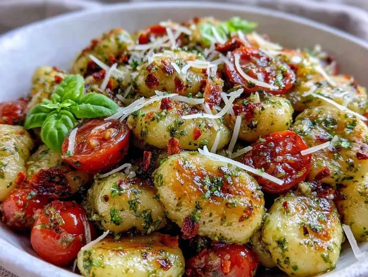creamy pesto gnocchi preparation steps