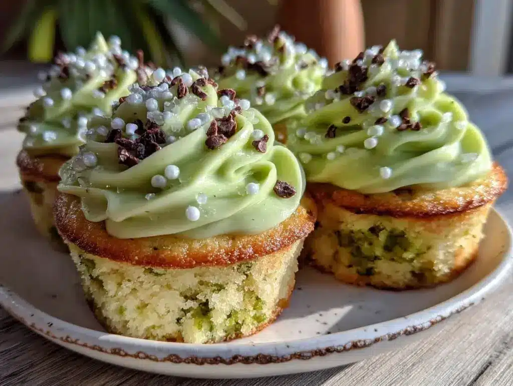 creamy shamrock shake cupcakes - featured image