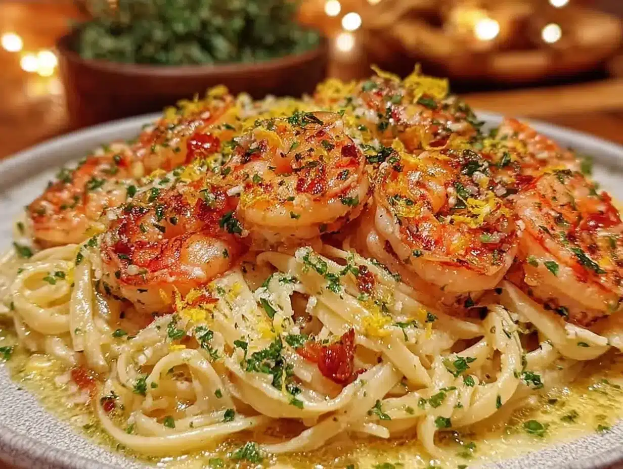 creamy shrimp linguine preparation steps