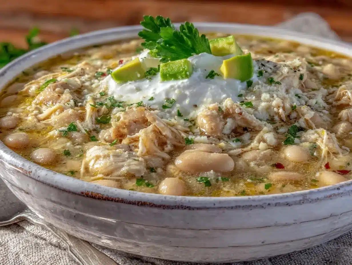 creamy slow cooker white chicken chili preparation steps