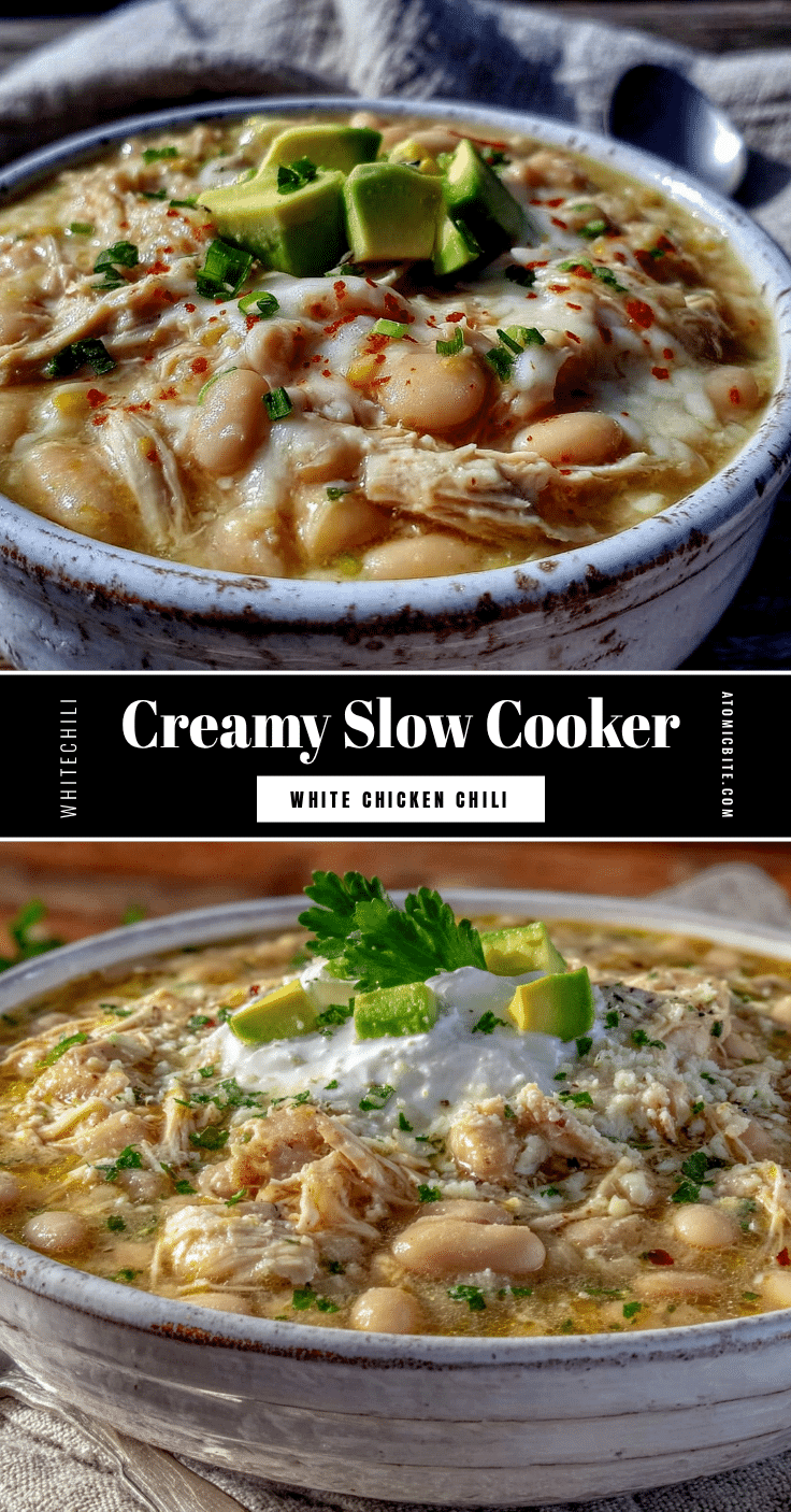 creamy slow cooker white chicken chili recipe