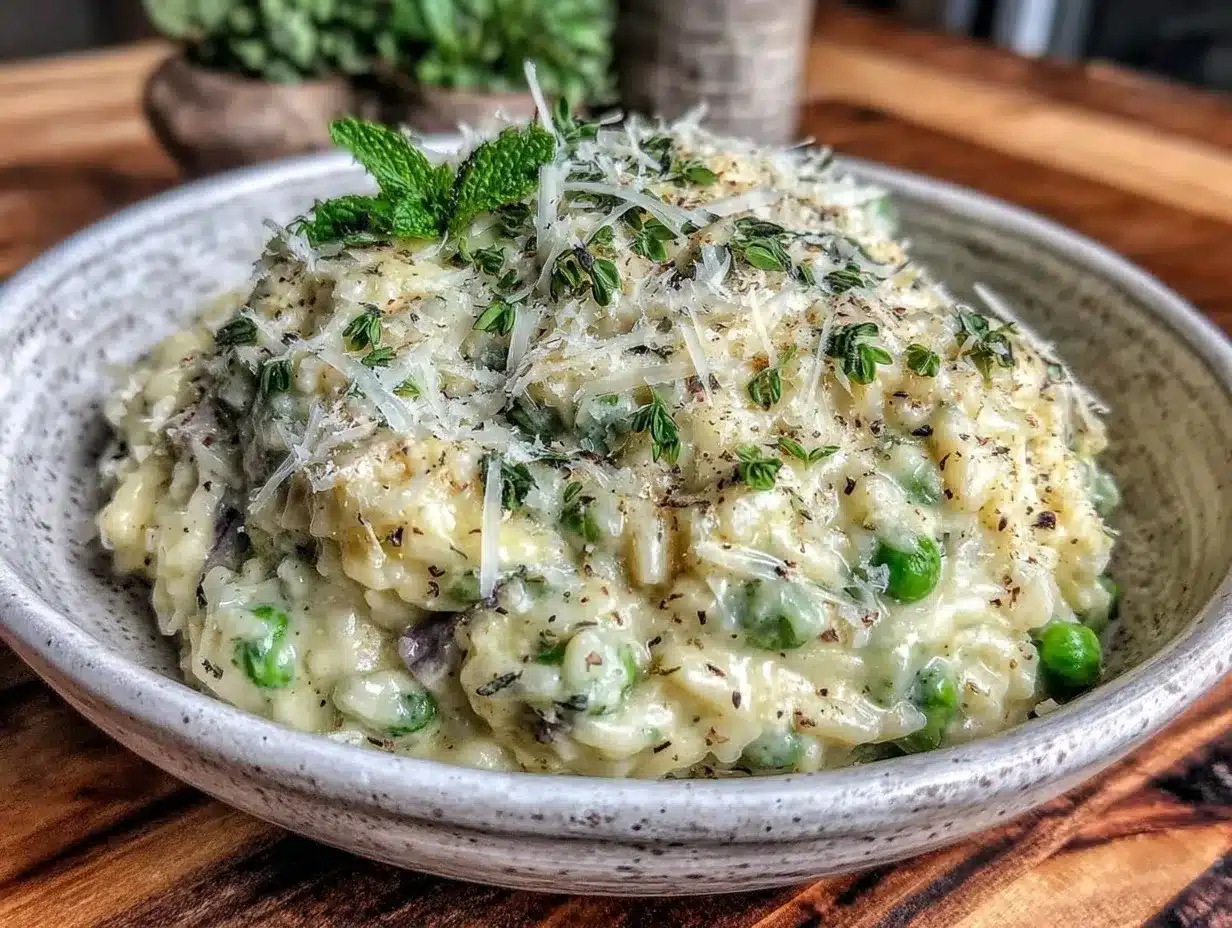 creamy spring pea risotto preparation steps