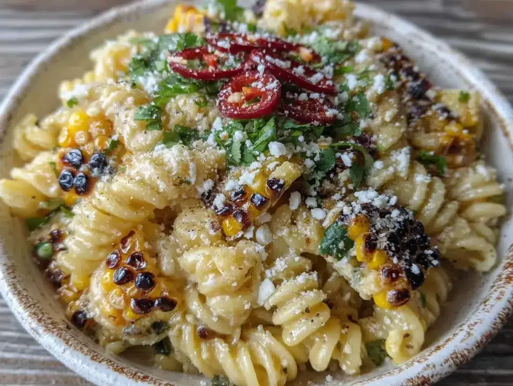 creamy street corn pasta salad - featured image