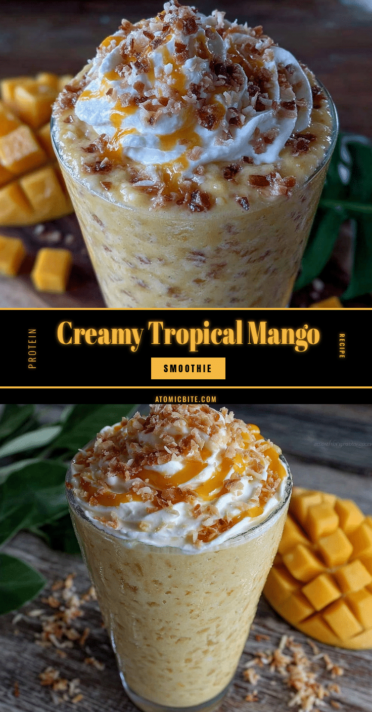 creamy tropical protein smoothie with mango recipe