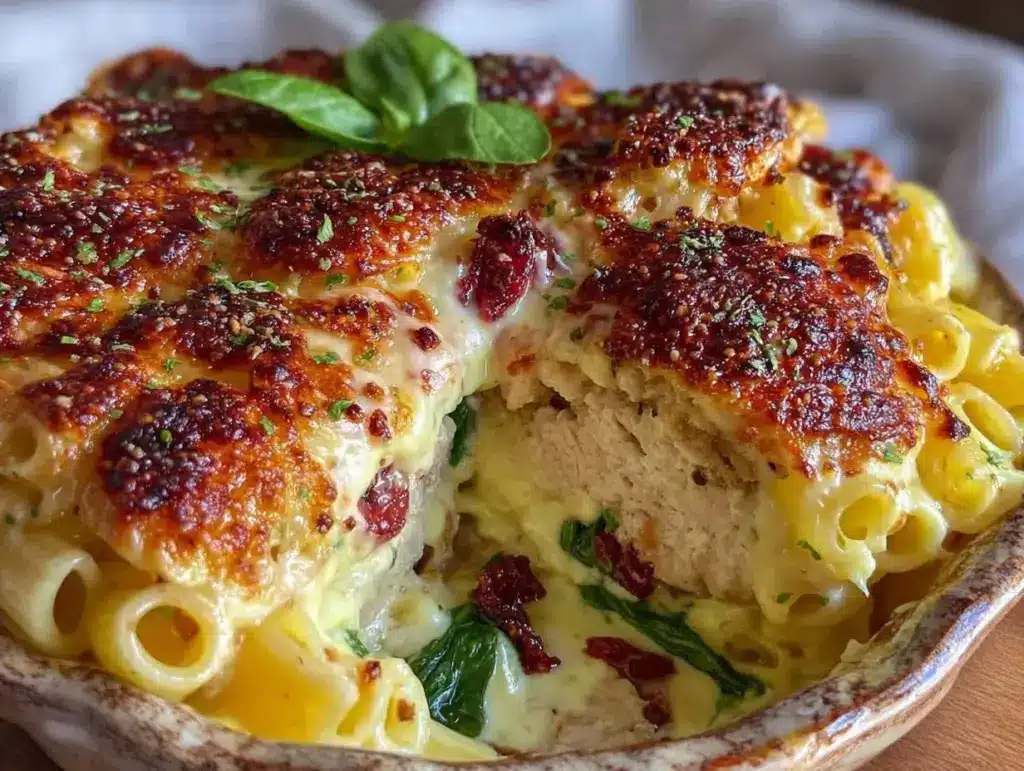 creamy Tuscan chicken pasta bake - featured image
