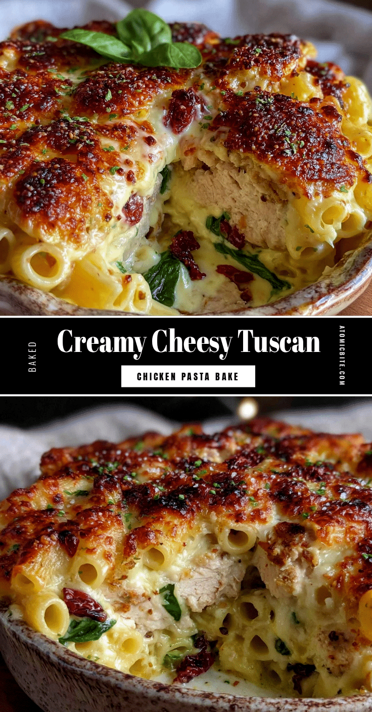 creamy Tuscan chicken pasta bake recipe
