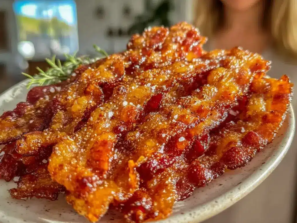 crispy air fryer bacon - featured image