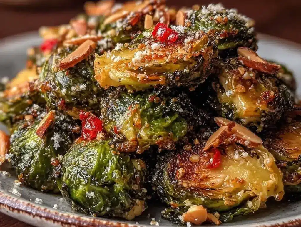 crispy air fryer brussels sprouts - featured image