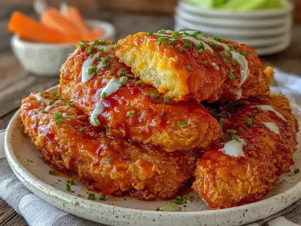 crispy air fryer buffalo chicken tenders - featured image