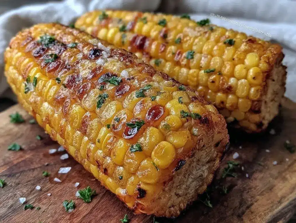 crispy air fryer corn on the cob - featured image