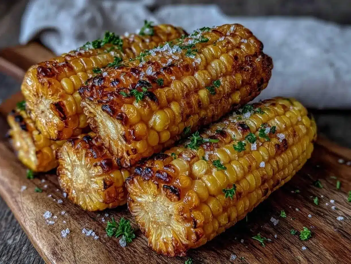 crispy air fryer corn on the cob preparation steps