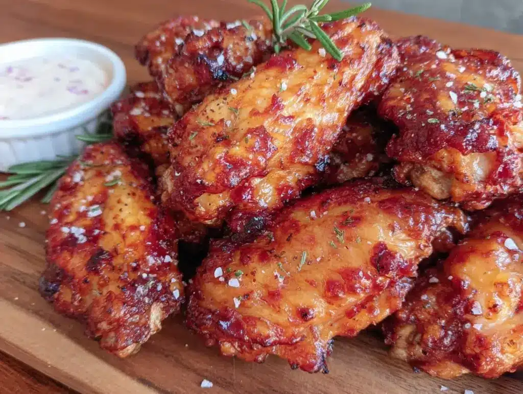 crispy air fryer frozen chicken wings - featured image