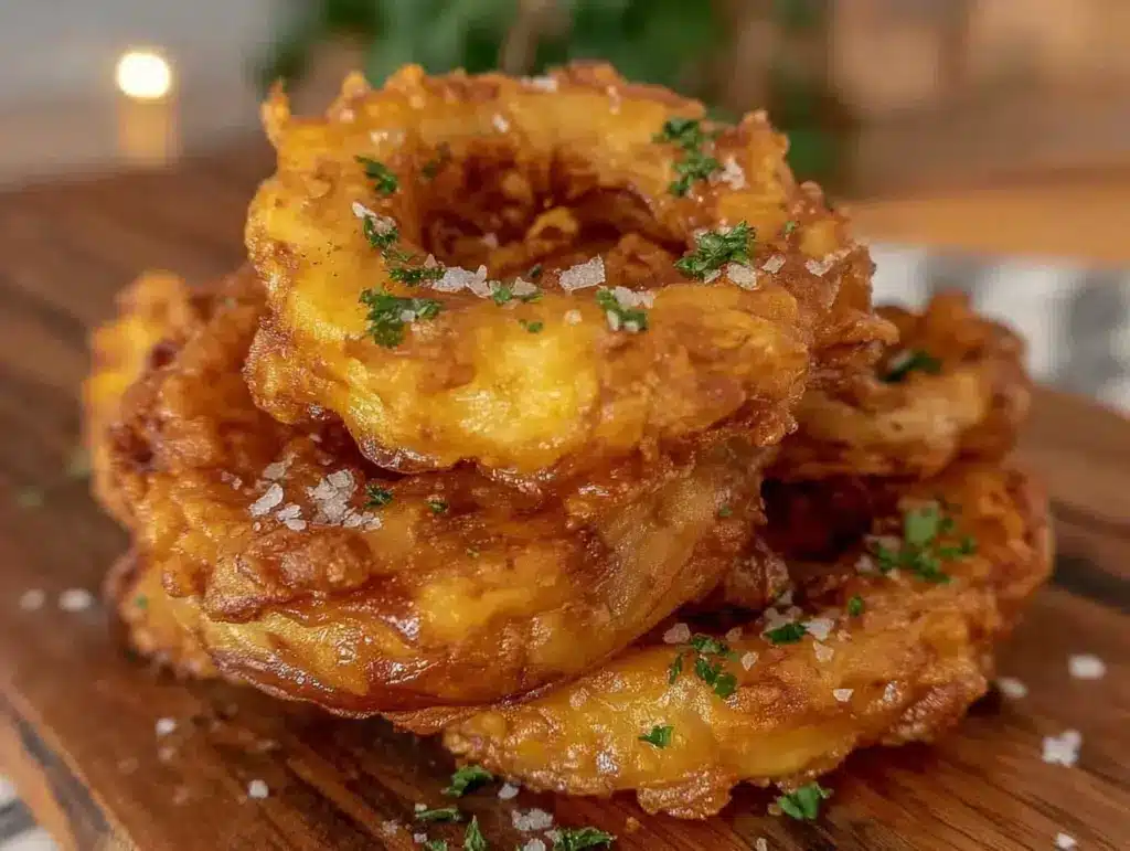 crispy air fryer onion rings - featured image