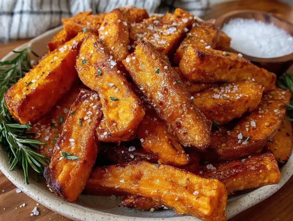 crispy air fryer sweet potato fries - featured image
