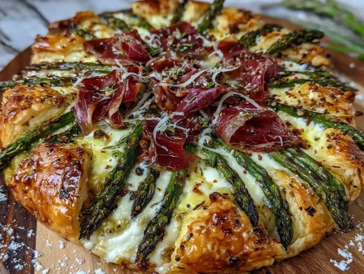 crispy asparagus and prosciutto tart preparation steps