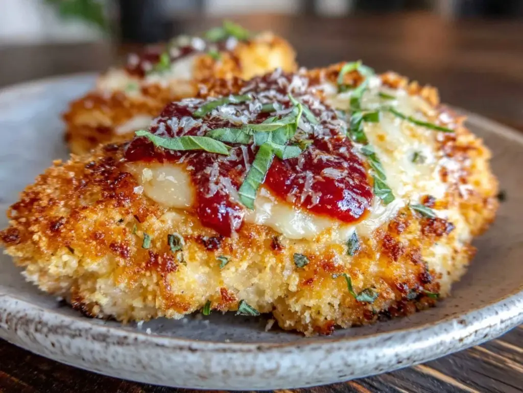 crispy baked chicken parmesan - featured image