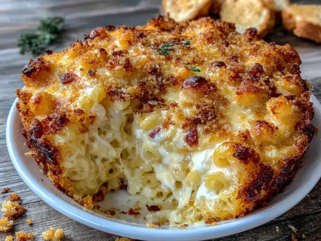 crispy baked mac and cheese - featured image