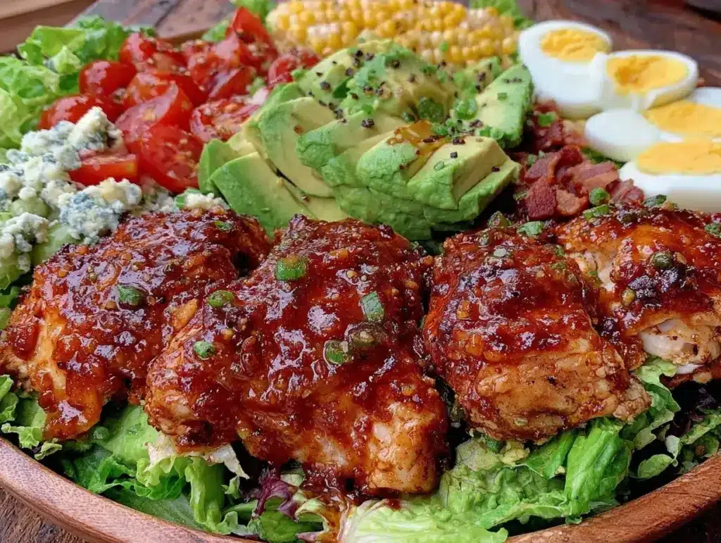 crispy bbq chicken cobb salad - featured image