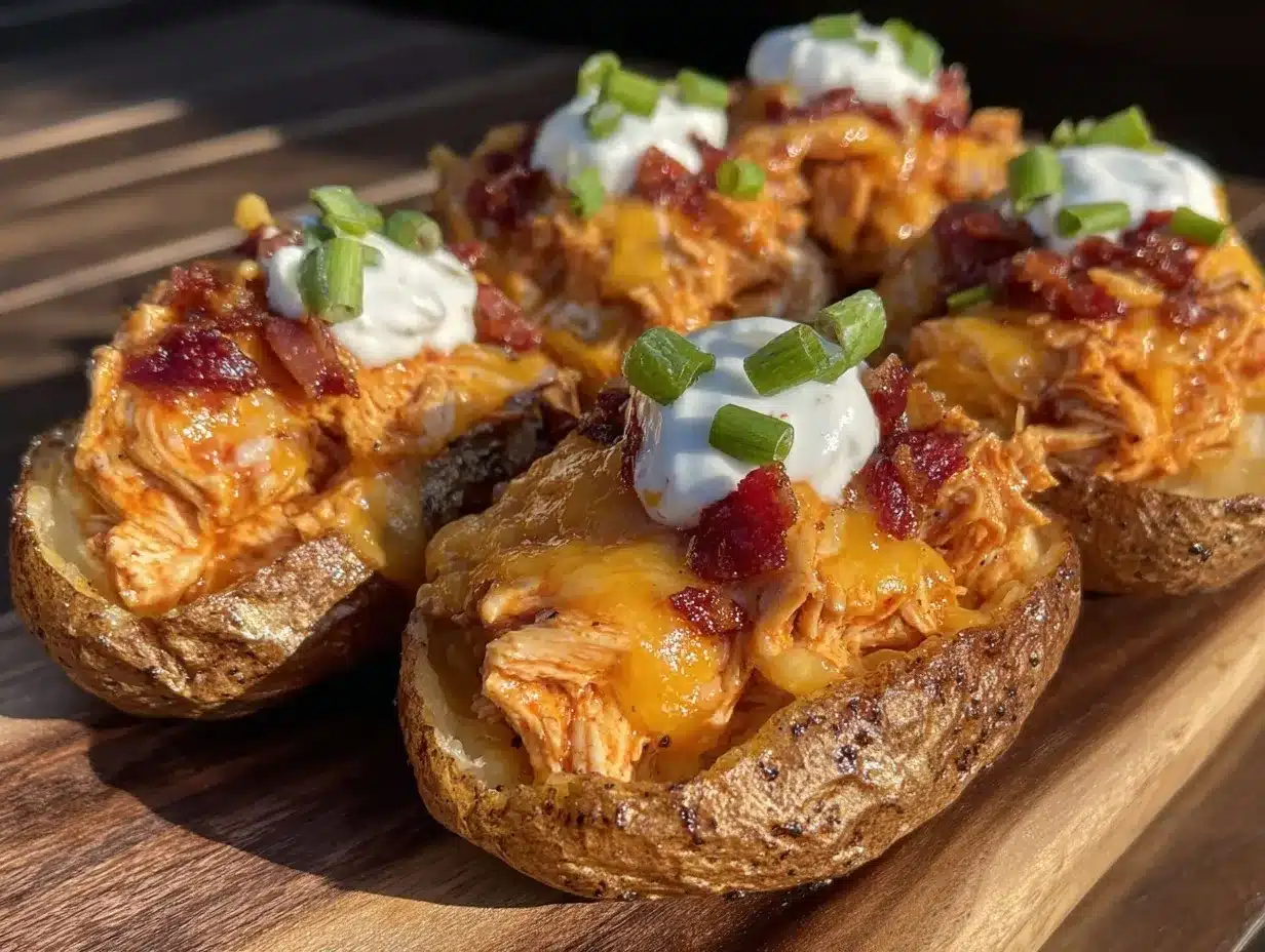 crispy buffalo chicken loaded potato skins preparation steps