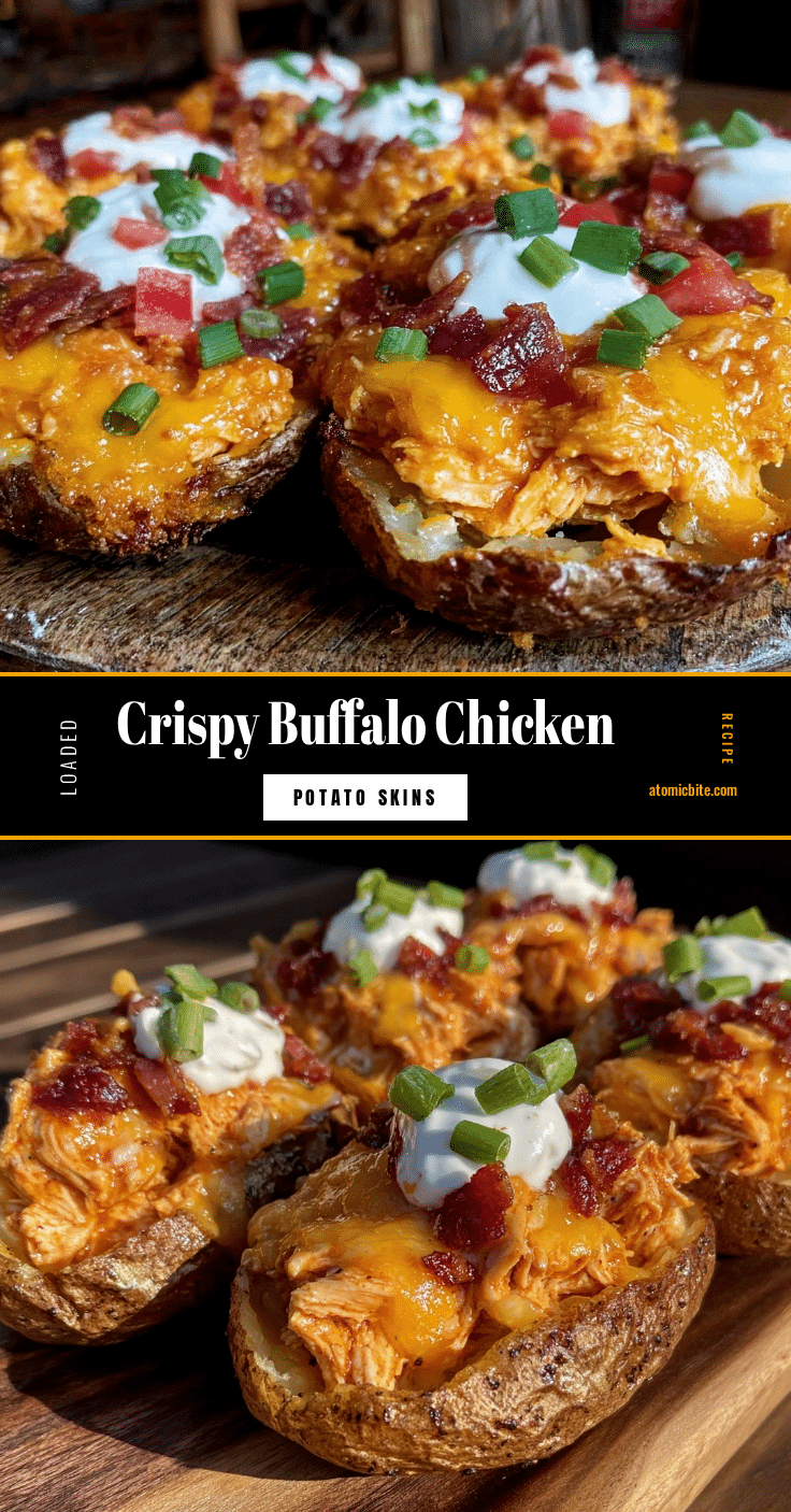 crispy buffalo chicken loaded potato skins recipe