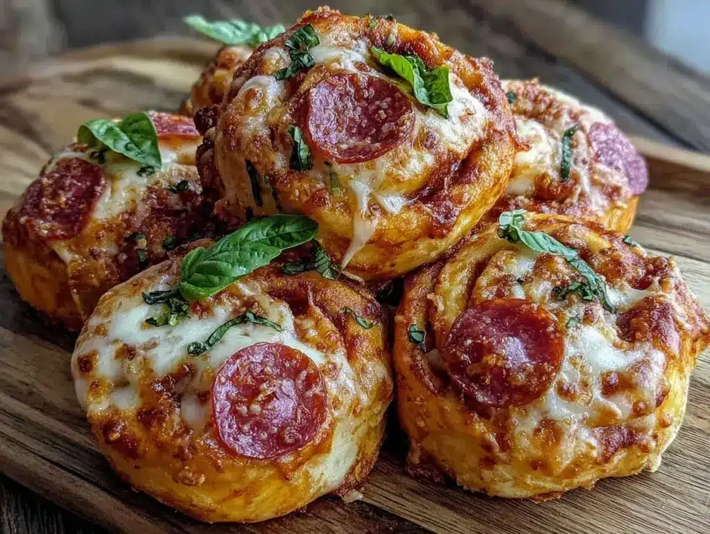 crispy cheesy pepperoni pizza pinwheels - featured image
