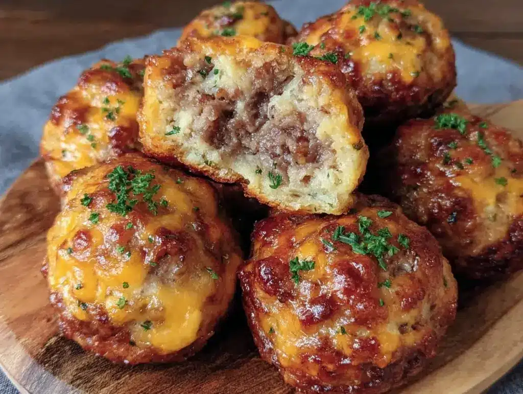 crispy cheesy sausage balls - featured image
