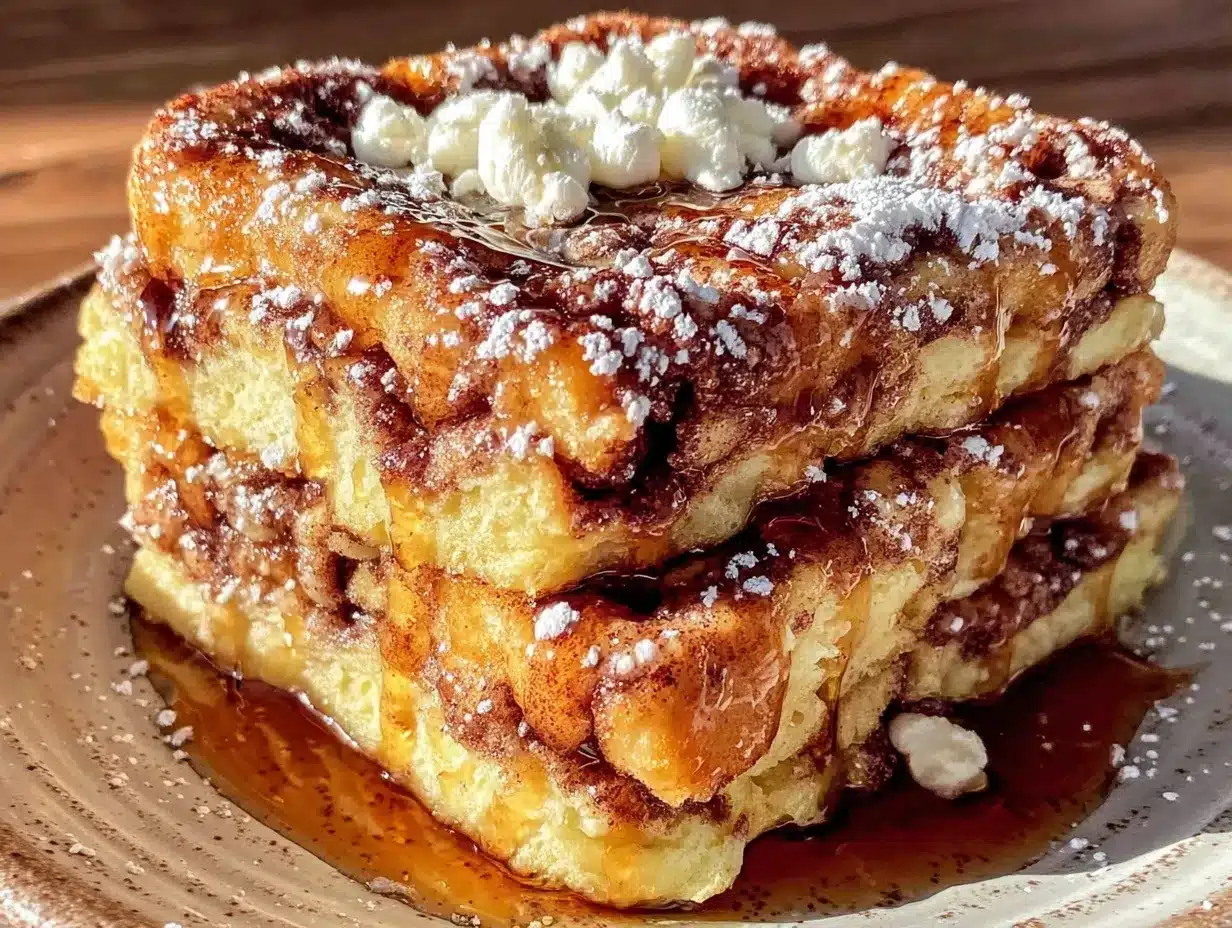 Crispy Cinnamon Roll French Toast preparation steps
