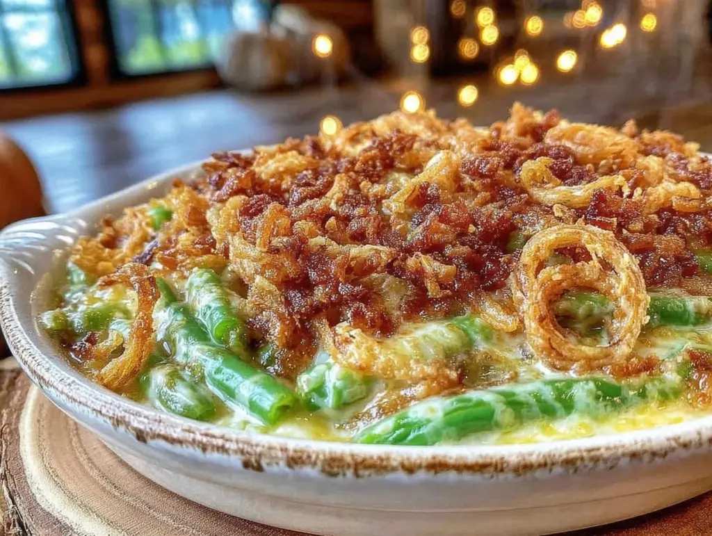 crispy classic green bean casserole - featured image