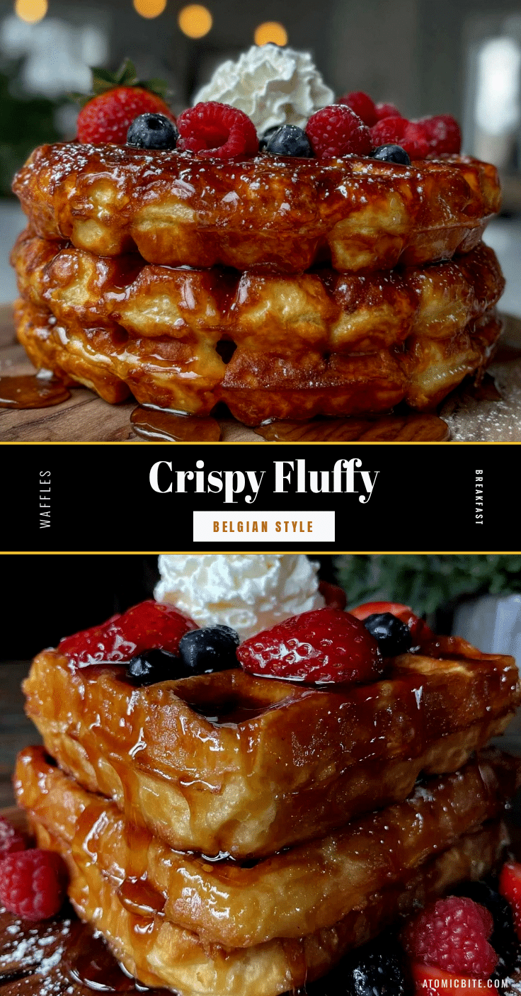 crispy fluffy Belgian waffles recipe