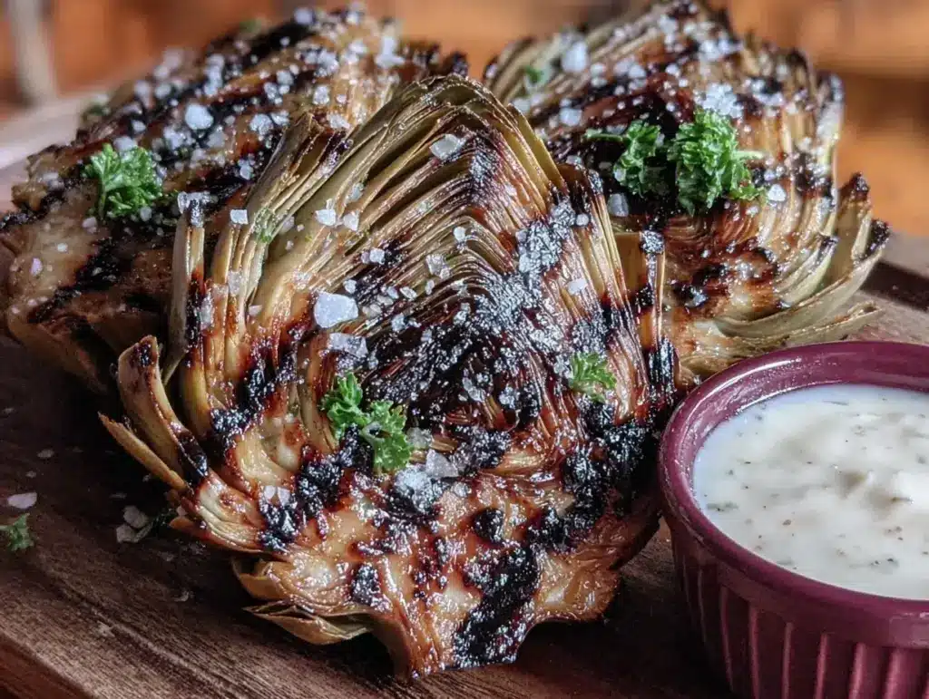 crispy grilled artichokes - featured image