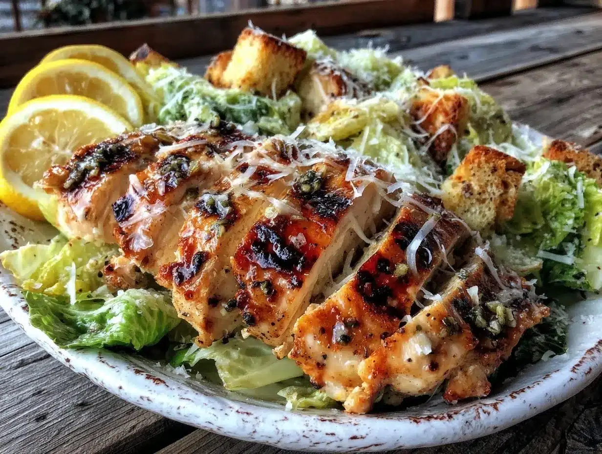 crispy grilled chicken caesar salad preparation steps