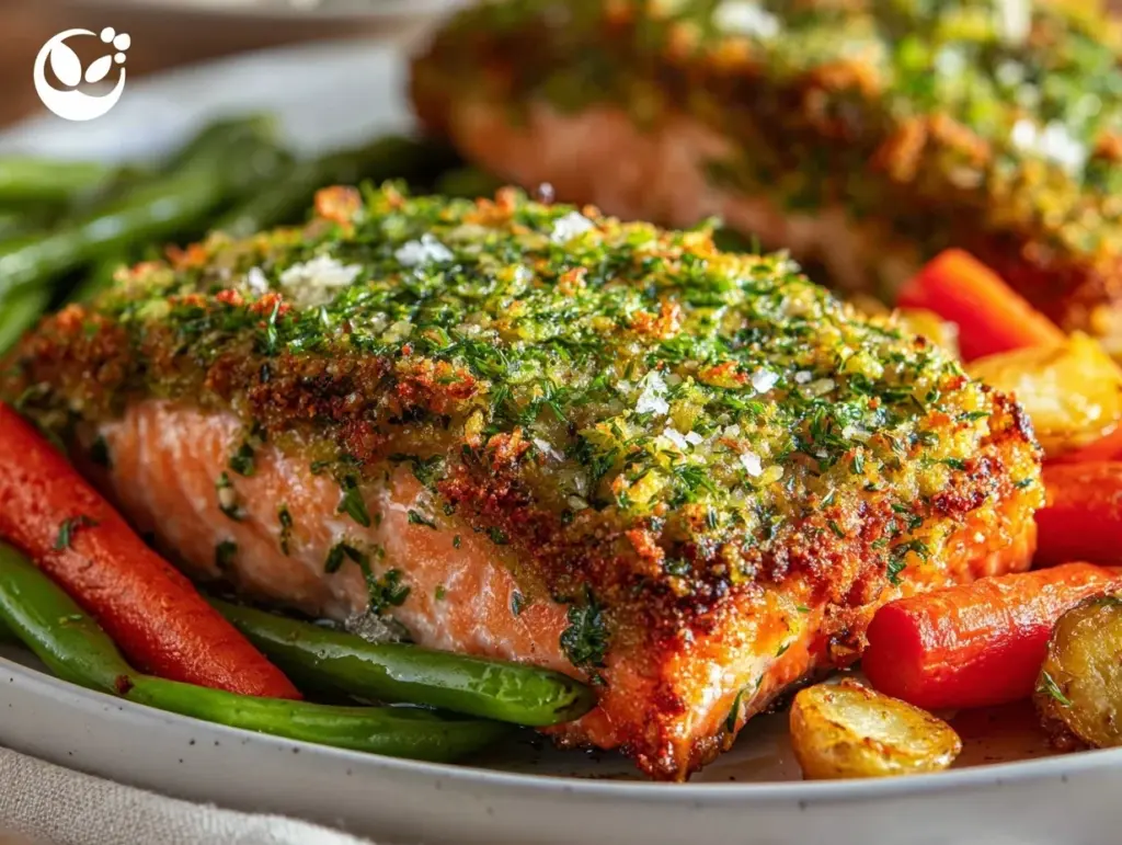 crispy herb-crusted salmon - featured image