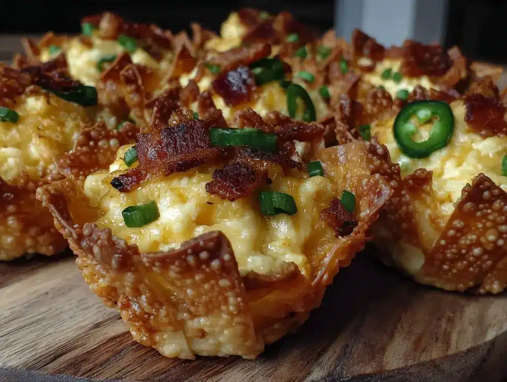 crispy jalapeño popper wonton cups - featured image