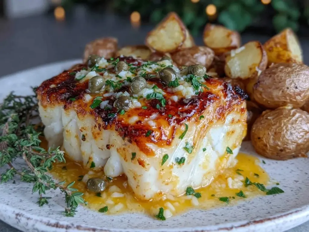 crispy pan-seared halibut - featured image