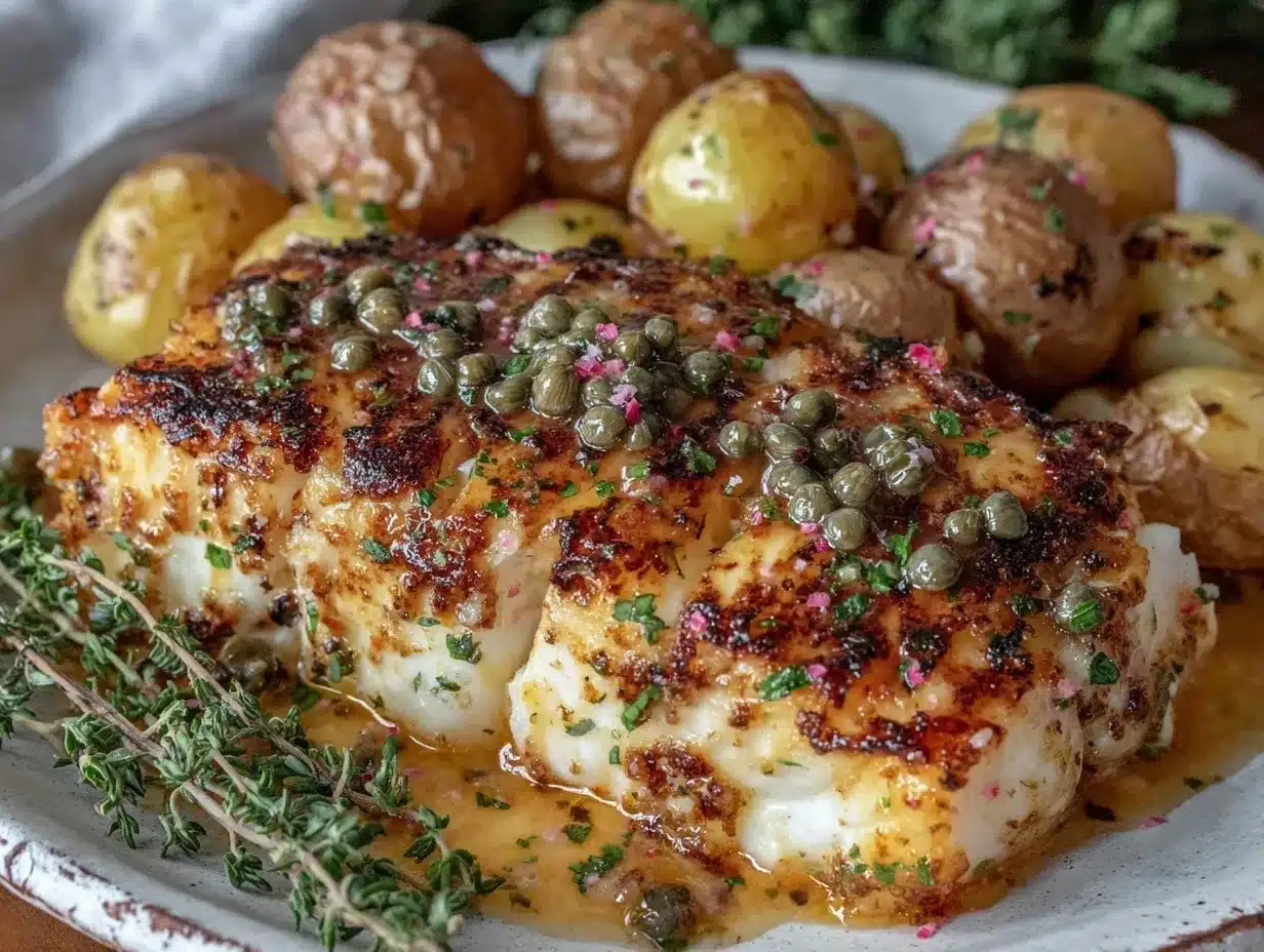 crispy pan-seared halibut preparation steps