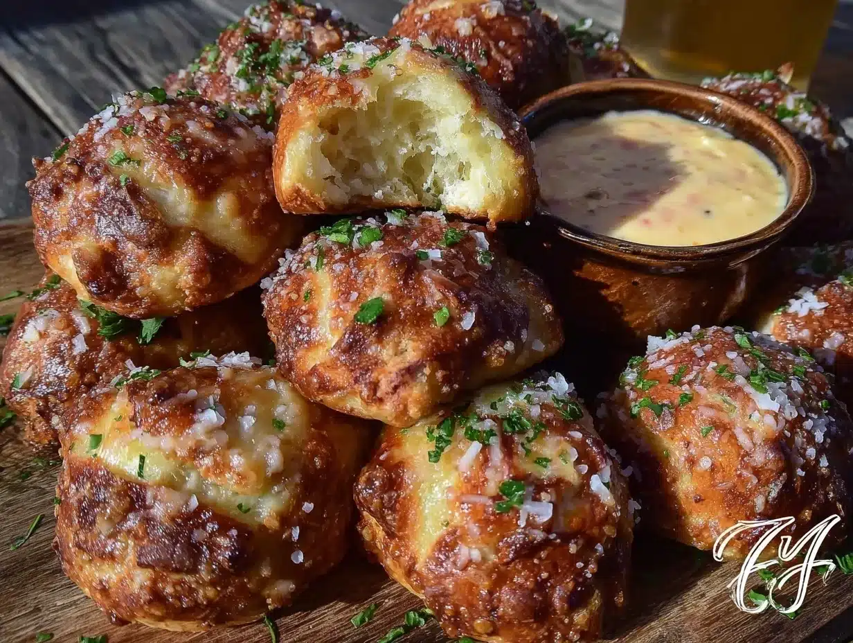 crispy parmesan garlic pretzel bites preparation steps