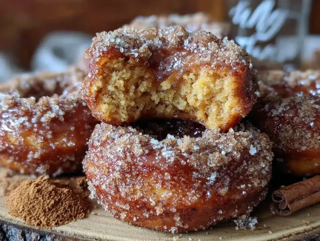 crispy sourdough discard cinnamon sugar donuts - featured image