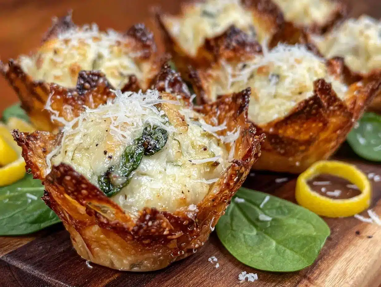 crispy spinach artichoke phyllo cups preparation steps