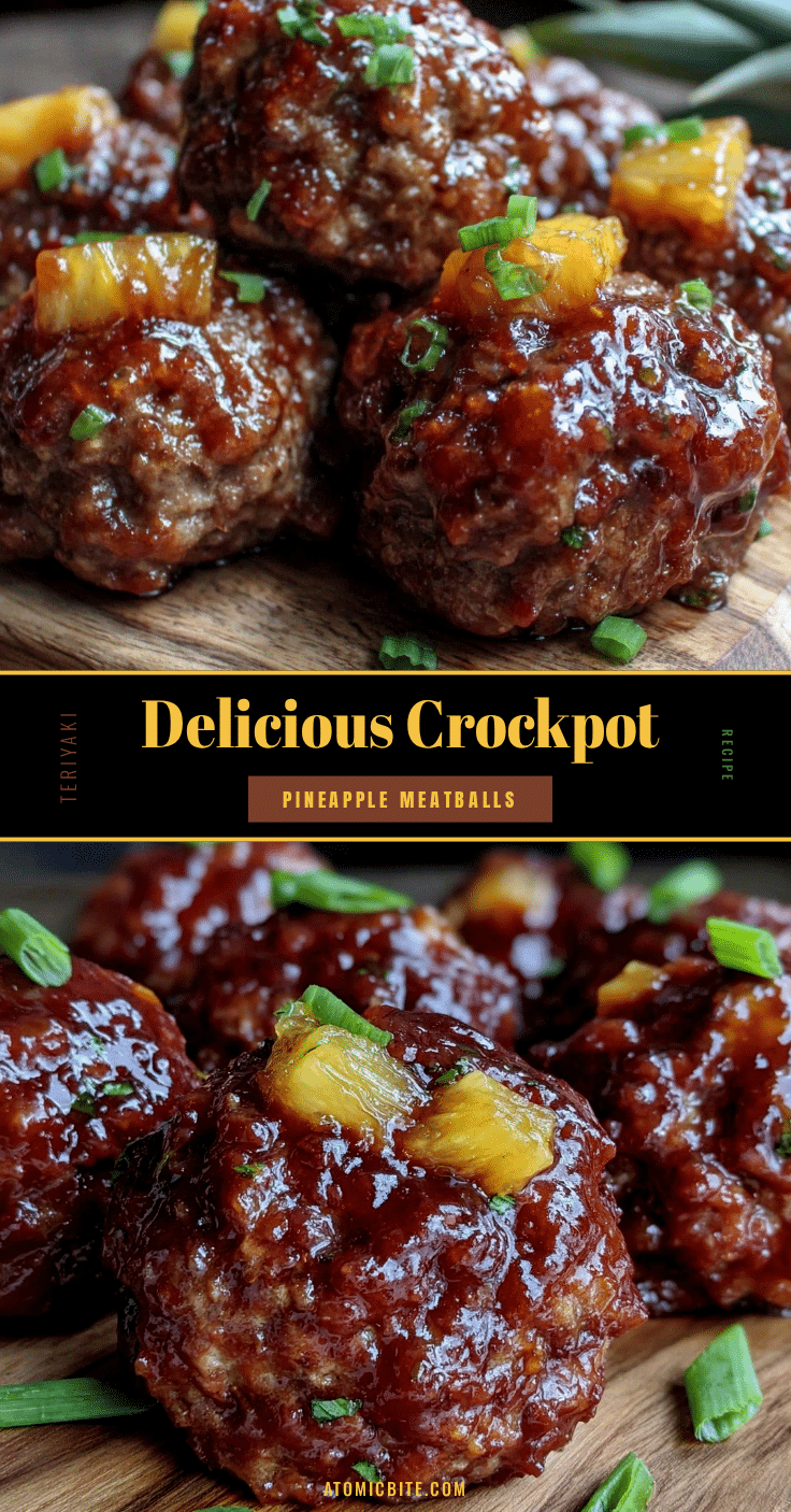 crockpot teriyaki pineapple meatballs recipe