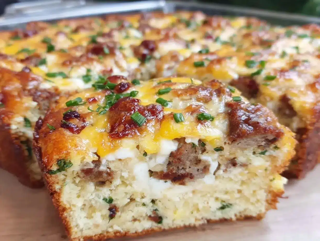 Easy Cheesy Sausage Egg and Cheese Breakfast Casserole preparation steps